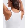 imageCRZ YOGA Womens Ribbed Modal Casual Tank Racerback Thin Strap Basic Sleeveless Shirts Going Out Fitted Workout TopsWhite