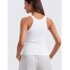 imageCRZ YOGA Womens Ribbed Modal Casual Tank Racerback Thin Strap Basic Sleeveless Shirts Going Out Fitted Workout TopsWhite