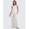 imageCRZ YOGA Womens Ribbed Modal Casual Tank Racerback Thin Strap Basic Sleeveless Shirts Going Out Fitted Workout TopsWhite
