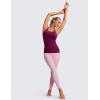 imageCRZ YOGA Womens Seamless Ribbed Racerback Tank Tops with Built in Bra  Padded Scoop Neck Slimming Athletic Long CamisoleMagenta Purple