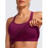 imageCRZ YOGA Womens Seamless Ribbed Racerback Tank Tops with Built in Bra  Padded Scoop Neck Slimming Athletic Long CamisoleMagenta Purple