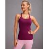imageCRZ YOGA Womens Seamless Ribbed Racerback Tank Tops with Built in Bra  Padded Scoop Neck Slimming Athletic Long CamisoleMagenta Purple