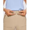 imageCRZ YOGA Womens Waterproof Stretch Hiking Shorts Mid Rise Summer for Outdoor Golf Workout with Zip Pockets Belt  3Ivory Cream