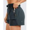 imageCRZ YOGA Womens Waterproof Stretch Hiking Shorts Mid Rise Summer for Outdoor Golf Workout with Zip Pockets Belt  3Melanite