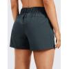 imageCRZ YOGA Womens Waterproof Stretch Hiking Shorts Mid Rise Summer for Outdoor Golf Workout with Zip Pockets Belt  3Melanite