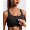 imageCRZ YOGA Womens Zip Front High Impact Sports Bra  Molded Cup Adjustable Convertible Straps Wireless Workout Yoga Crop TopBlack