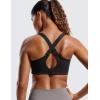 imageCRZ YOGA Womens Zip Front High Impact Sports Bra  Molded Cup Adjustable Convertible Straps Wireless Workout Yoga Crop TopBlack