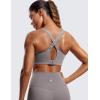 imageCRZ YOGA Womens Zip Front High Impact Sports Bra  Molded Cup Adjustable Convertible Straps Wireless Workout Yoga Crop TopDeep Gray