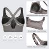 imageCRZ YOGA Womens Zip Front High Impact Sports Bra  Molded Cup Adjustable Convertible Straps Wireless Workout Yoga Crop TopDeep Gray