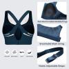 imageCRZ YOGA Womens Zip Front High Impact Sports Bra  Molded Cup Adjustable Convertible Straps Wireless Workout Yoga Crop TopFrench Navy