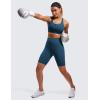 imageCRZ YOGA Womens Zip Front High Impact Sports Bra  Molded Cup Adjustable Convertible Straps Wireless Workout Yoga Crop TopFrench Navy