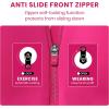 imageCRZ YOGA Womens Zip Front High Impact Sports Bra  Molded Cup Adjustable Convertible Straps Wireless Workout Yoga Crop TopGranita Pink