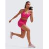 imageCRZ YOGA Womens Zip Front High Impact Sports Bra  Molded Cup Adjustable Convertible Straps Wireless Workout Yoga Crop TopGranita Pink