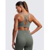 imageCRZ YOGA Womens Zip Front High Impact Sports Bra  Molded Cup Adjustable Convertible Straps Wireless Workout Yoga Crop TopGrey Sage