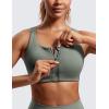 imageCRZ YOGA Womens Zip Front High Impact Sports Bra  Molded Cup Adjustable Convertible Straps Wireless Workout Yoga Crop TopGrey Sage
