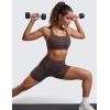 imageCRZ YOGA Womens Zip Front High Impact Sports Bra  Molded Cup Adjustable Convertible Straps Wireless Workout Yoga Crop TopHot Fudge Brown