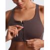 imageCRZ YOGA Womens Zip Front High Impact Sports Bra  Molded Cup Adjustable Convertible Straps Wireless Workout Yoga Crop TopHot Fudge Brown