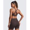 imageCRZ YOGA Womens Zip Front High Impact Sports Bra  Molded Cup Adjustable Convertible Straps Wireless Workout Yoga Crop TopHot Fudge Brown