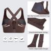 imageCRZ YOGA Womens Zip Front High Impact Sports Bra  Molded Cup Adjustable Convertible Straps Wireless Workout Yoga Crop TopHot Fudge Brown