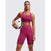 imageCRZ YOGA Womens Zip Front High Impact Sports Bra  Molded Cup Adjustable Convertible Straps Wireless Workout Yoga Crop TopMagenta Purple