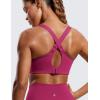 imageCRZ YOGA Womens Zip Front High Impact Sports Bra  Molded Cup Adjustable Convertible Straps Wireless Workout Yoga Crop TopMagenta Purple