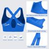 imageCRZ YOGA Womens Zip Front High Impact Sports Bra  Molded Cup Adjustable Convertible Straps Wireless Workout Yoga Crop TopSparkle Blue