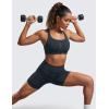 imageCRZ YOGA Womens Zip Front High Impact Sports Bra  Molded Cup Adjustable Convertible Straps Wireless Workout Yoga Crop TopTrue Navy