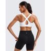 imageCRZ YOGA Womens Zip Front High Impact Sports Bra  Molded Cup Adjustable Convertible Straps Wireless Workout Yoga Crop TopWhite