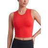 imageCRZ YOGA Butterluxe Soft Double Lined Casual Tops for Women High Neck Yoga Sleeveless Shirts Basic Going Out Workout TanksDeep Red