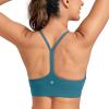 imageCRZ YOGA Butterluxe Womens YBack Racerback Sports Bra  Spaghetti Straps Wireless Scoop Neck Athletic Padded Yoga TopsBorealis Green