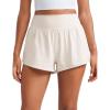 imageCRZ YOGA ButterluxeLight High Waisted Dolphin Shorts for Women 25quot Soft Split for Casual Lounge Athletic Yoga with LinerMilky White Bone