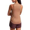 imageCRZ YOGA Lightweight Racerback Tank Tops for Women High Neck Workout Athletic Running Sleeveless ShirtsMocha Mousse