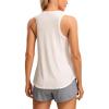 imageCRZ YOGA Lightweight Racerback Tank Tops for Women High Neck Workout Athletic Running Sleeveless ShirtsWhite Apricot
