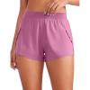 imageCRZ YOGA Running Shorts for Women High Waisted V Split for Gym Workout Athletic Track with Liner Breathable Quick DryVelvet Dust