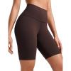 imageCRZ YOGA Womens Butterluxe Biker Shorts 8 Inches  High Waisted Workout Running Volleyball Spandex YogaHot Fudge Brown