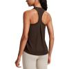imageCRZ YOGA Womens Racerback Yoga Tank Tops High Crewneck Soft Casual Workout Sleeveless Flowy ShirtsHot Fudge Brown