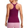 imageCRZ YOGA Womens Seamless Ribbed Racerback Tank Tops with Built in Bra  Padded Scoop Neck Slimming Athletic Long CamisoleMagenta Purple