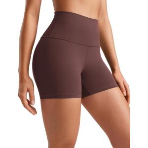 imageCRZ YOGA Womens Butterluxe Biker Shorts 4  High Waisted Booty Workout Volleyball Yoga SpandexTaupe
