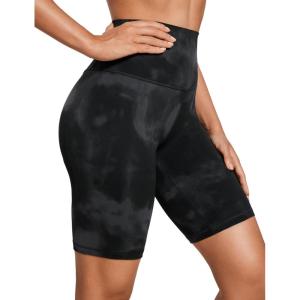 imageCRZ YOGA Womens Butterluxe Biker Shorts 8 Inches  High Waisted Workout Running Volleyball Spandex YogaBlack Tie Dye Flowers