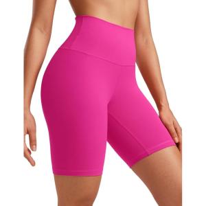 imageCRZ YOGA Womens Butterluxe Biker Shorts 8 Inches  High Waisted Workout Running Volleyball Spandex YogaHibiscus Purple