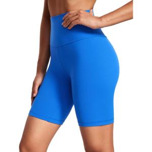 imageCRZ YOGA Womens Butterluxe Biker Shorts 8 Inches  High Waisted Workout Running Volleyball Spandex YogaSparkle Blue