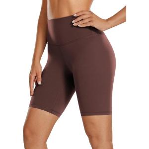 imageCRZ YOGA Womens Butterluxe Biker Shorts 8 Inches  High Waisted Workout Running Volleyball Spandex YogaTaupe
