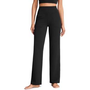imageCRZ YOGA Womens Butterluxe High Waist Wide Leg Pants with Pockets 31quot  Buttery Soft Comfy Casual Yoga LoungeBlack