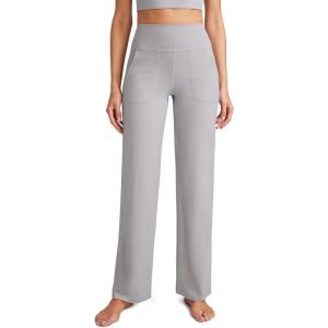 imageCRZ YOGA Womens Butterluxe High Waist Wide Leg Pants with Pockets 31quot  Buttery Soft Comfy Casual Yoga LoungeGull Gray