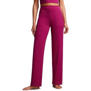 imageCRZ YOGA Womens Butterluxe High Waist Wide Leg Pants with Pockets 31quot  Buttery Soft Comfy Casual Yoga LoungeMagenta Purple