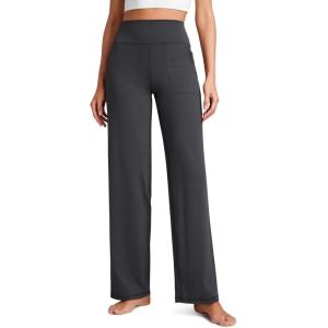 imageCRZ YOGA Womens Butterluxe High Waist Wide Leg Pants with Pockets 31quot  Buttery Soft Comfy Casual Yoga LoungeMysterious Grey