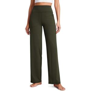 imageCRZ YOGA Womens Butterluxe High Waist Wide Leg Pants with Pockets 31quot  Buttery Soft Comfy Casual Yoga LoungeOlive Green