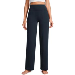 imageCRZ YOGA Womens Butterluxe High Waist Wide Leg Pants with Pockets 31quot  Buttery Soft Comfy Casual Yoga LoungeTrue Navy