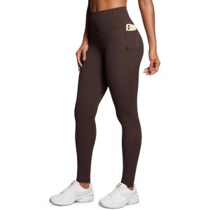 imageCRZ YOGA Womens Butterluxe High Waisted Workout Leggings 31 Inches  Athletic Gym Yoga Pants with Pockets Buttery SoftHot Fudge Brown
