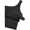 imageCRZ YOGA Butterluxe One Strap Longline Sports Bra for Women  Asymmetrical Yoga Crop Padded Workout TanksBlack